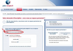 Inscription pôle emploi etape 3