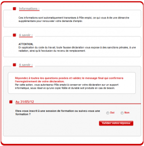 comment s'actualiser sur pôle emploi étape 4