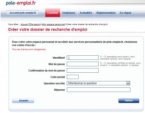 création dossier demandeur d'emploi B