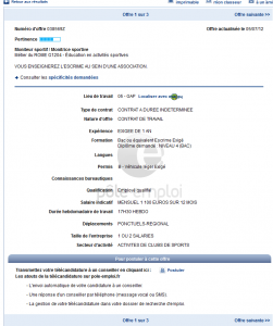 exemple offre emploi moniteur sportif